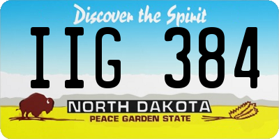 ND license plate IIG384