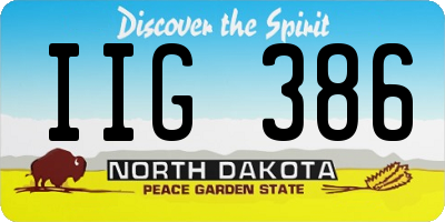 ND license plate IIG386