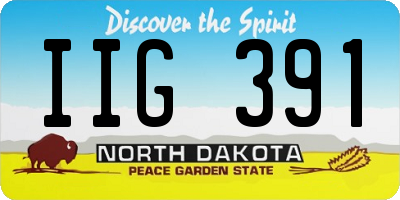 ND license plate IIG391