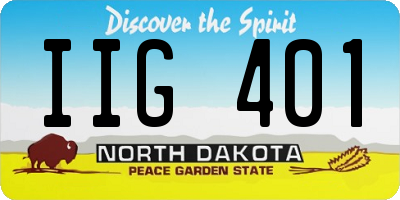 ND license plate IIG401
