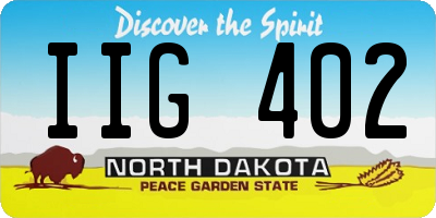 ND license plate IIG402