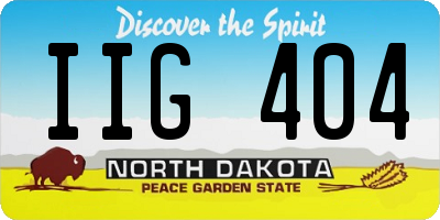 ND license plate IIG404