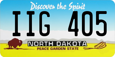 ND license plate IIG405