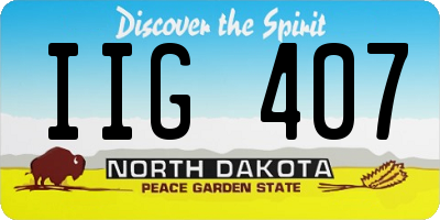 ND license plate IIG407
