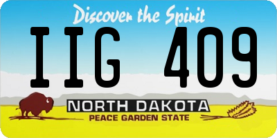 ND license plate IIG409
