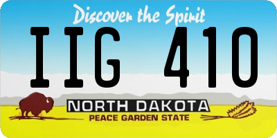 ND license plate IIG410