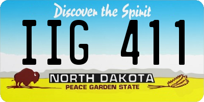 ND license plate IIG411