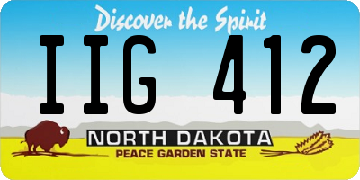 ND license plate IIG412
