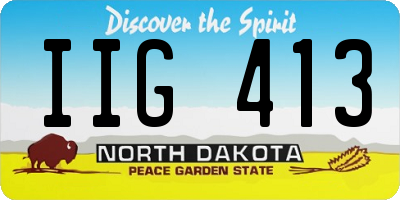 ND license plate IIG413