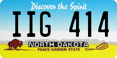 ND license plate IIG414