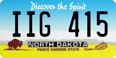 ND license plate IIG415