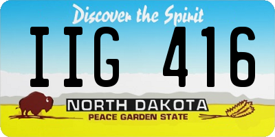 ND license plate IIG416