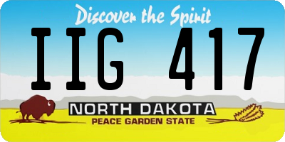 ND license plate IIG417