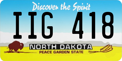 ND license plate IIG418