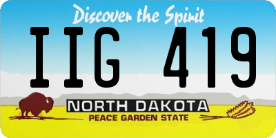 ND license plate IIG419