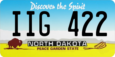 ND license plate IIG422