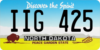 ND license plate IIG425