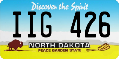 ND license plate IIG426