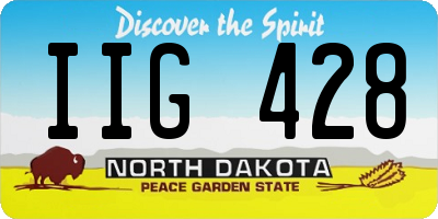 ND license plate IIG428