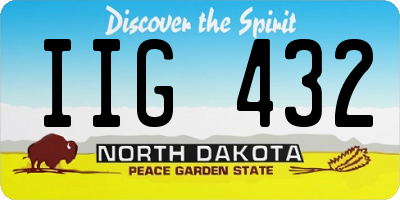 ND license plate IIG432