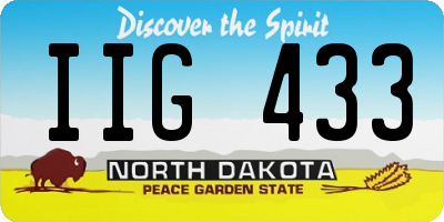 ND license plate IIG433