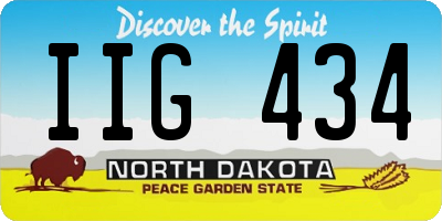 ND license plate IIG434