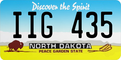 ND license plate IIG435