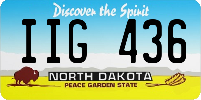 ND license plate IIG436