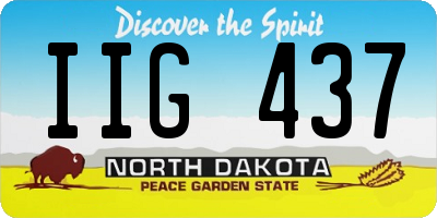 ND license plate IIG437