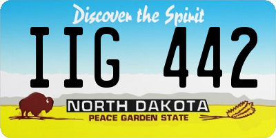 ND license plate IIG442