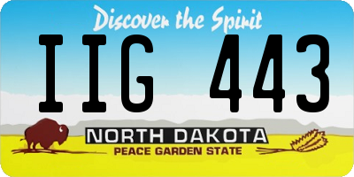 ND license plate IIG443