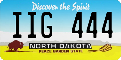 ND license plate IIG444