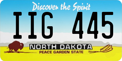 ND license plate IIG445