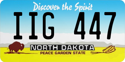 ND license plate IIG447