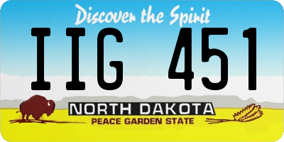 ND license plate IIG451