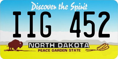 ND license plate IIG452