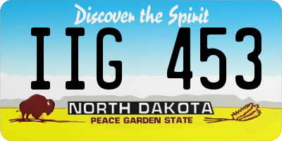 ND license plate IIG453