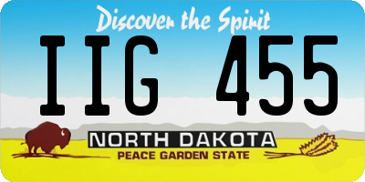 ND license plate IIG455