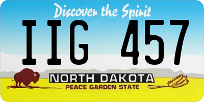ND license plate IIG457