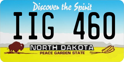 ND license plate IIG460