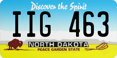 ND license plate IIG463