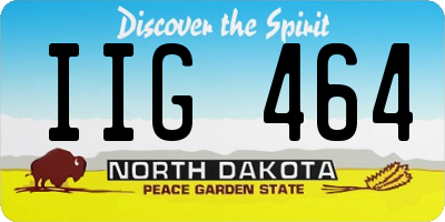 ND license plate IIG464