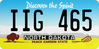 ND license plate IIG465