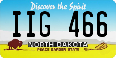 ND license plate IIG466