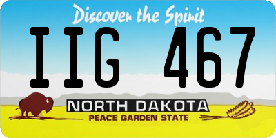 ND license plate IIG467