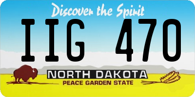 ND license plate IIG470