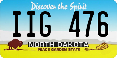 ND license plate IIG476
