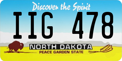 ND license plate IIG478