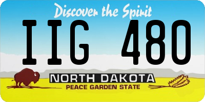 ND license plate IIG480
