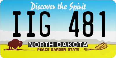 ND license plate IIG481